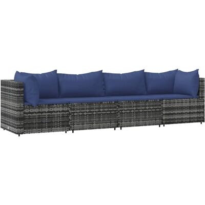 VidaXL Garten-Sofagruppe - Wetterfester Rattan, Stahlrahmen, Modular - Garteneinrichtung VidaXL Garten-Sofagruppe - Wetterfester Rattan, Stahlrahmen, Modular - Garteneinrichtung