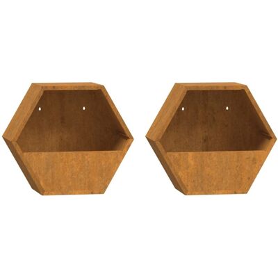 vidaXL Wandplanters - Roestvrij Corten staal - 2 st, 30x10x25 cm vidaXL Wandplanters - Roestvrij Corten staal - 2 st, 30x10x25 cm