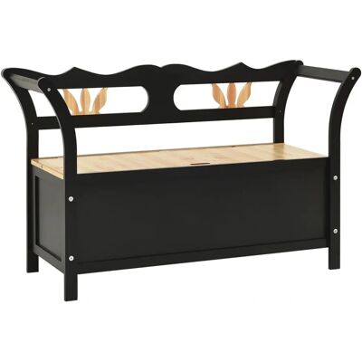 vidaXL Banc d'Intérieur - Bois de Sapin Massif Noir - 107x45x75.5cm - Publicité vidaXL Banc d'Intérieur - Bois de Sapin Massif Noir - 107x45x75.5cm - Publicité