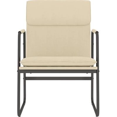 vidaXL Lounge Stuhl - Langlebiger Polyesterstoff, Stabil Metallrahmen, Creme - Lounge Stuhl vidaXL Lounge Stuhl - Langlebiger Polyesterstoff, Stabil Metallrahmen, Creme - Lounge Stuhl