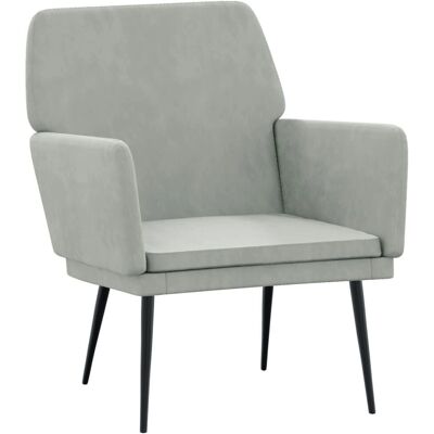 Chaise d'accent VidaXL - Velours Gris Clair - Fauteuil d'accent - Publicité Chaise d'accent VidaXL - Velours Gris Clair - Fauteuil d'accent - Publicité