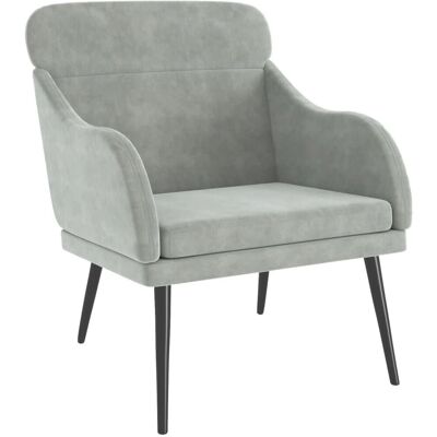 Chaise d'accent en velours gris clair VidaXL - Accent Chair - Publicité Chaise d'accent en velours gris clair VidaXL - Accent Chair - Publicité