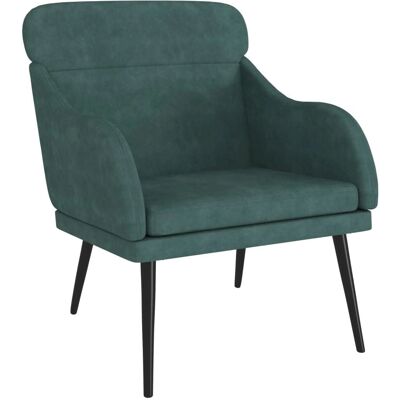 Fauteuil en Velours Vidaxl - Vert Foncé - 63x76x80 cm - Publicité Fauteuil en Velours Vidaxl - Vert Foncé - 63x76x80 cm - Publicité