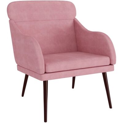 VidaXL Akzentstuhl - Rosa Samtvelours - 63x76x80cm VidaXL Akzentstuhl - Rosa Samtvelours - 63x76x80cm