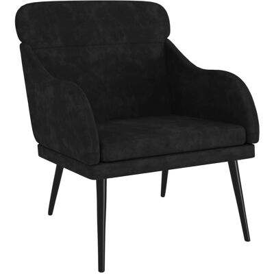 Chaise d'accent VidaXL - Velours noir 63x76x80 cm - Publicité Chaise d'accent VidaXL - Velours noir 63x76x80 cm - Publicité