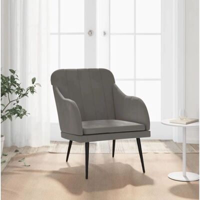 Maisonchic Dunkelgrauer Samt-Sessel - Relaxmöbel Maisonchic Dunkelgrauer Samt-Sessel - Relaxmöbel