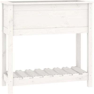 vidaXL Solid Wood Pine Planter with Shelf - Planter with Shelf - Planter with Shelf vidaXL Solid Wood Pine Planter with Shelf - Planter with Shelf - Planter with Shelf