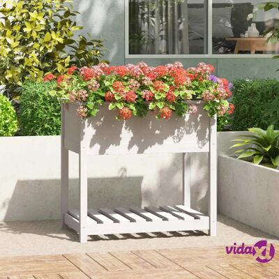 vidaXL dennenhouten plantenbak met plank - 82,5x54x81 cm vidaXL dennenhouten plantenbak met plank - 82,5x54x81 cm