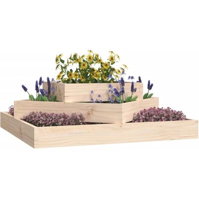 vidaXL Kiefernholz Pflanzkübel - 83x83x27 cm - Gartendekoration vidaXL Kiefernholz Pflanzkübel - 83x83x27 cm - Gartendekoration