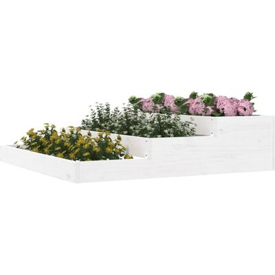 vidaXL Weiße 107x107x27 cm Holz Pflanzbeet - Pflanzer vidaXL Weiße 107x107x27 cm Holz Pflanzbeet - Pflanzer