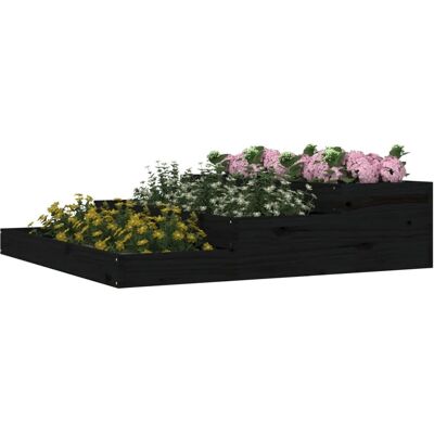 vidaXL Schwarzer 107x107x27 cm Massivholz Kiefer Pflanzkübel - Pflanzer vidaXL Schwarzer 107x107x27 cm Massivholz Kiefer Pflanzkübel - Pflanzer