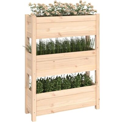 vidaXL Massief dennenhouten plantenbak - Rustieke tuinversiering vidaXL Massief dennenhouten plantenbak - Rustieke tuinversiering