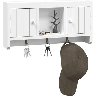 vidaXL Nøgleskabet hvidt 40x8,5x20 cm finer og stål vidaXL Nøgleskabet hvidt 40x8,5x20 cm finer og stål