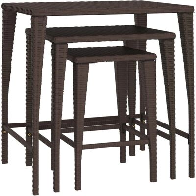 vidaXL 319385 Couchtisch - Nesting, Braun, 3 Stück vidaXL 319385 Couchtisch - Nesting, Braun, 3 Stück