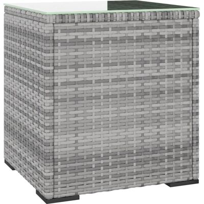 vidaXL Grauer Beistelltisch 40x37x40.5 cm Poly Rattan - Beistelltisch vidaXL Grauer Beistelltisch 40x37x40.5 cm Poly Rattan - Beistelltisch