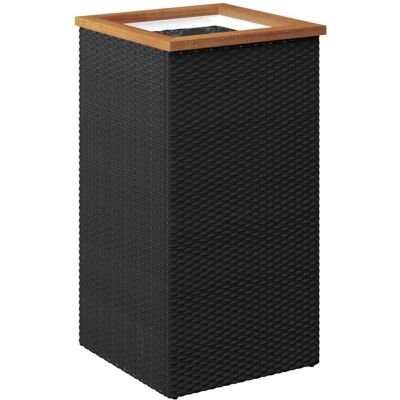 vidaXL Bloempot Zwart 40x40x80 cm Poly Rotan - Bloempot vidaXL Bloempot Zwart 40x40x80 cm Poly Rotan - Bloempot
