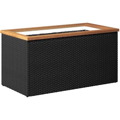 vidaXL Zwarte Plantpot 80x40x40 cm Poly Rattan - Plantenvase vidaXL Zwarte Plantpot 80x40x40 cm Poly Rattan - Plantenvase
