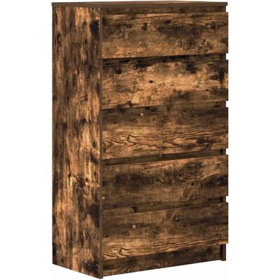 vidaXL Rauch Eichen Schubladenschrank - Holzengineered Aufbewahrung - 60x36x103 cm vidaXL Rauch Eichen Schubladenschrank - Holzengineered Aufbewahrung - 60x36x103 cm