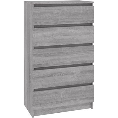 vidaXL Graues Sonoma Sideboard - Aufbewahrungsschrank - 60x36x103 cm vidaXL Graues Sonoma Sideboard - Aufbewahrungsschrank - 60x36x103 cm