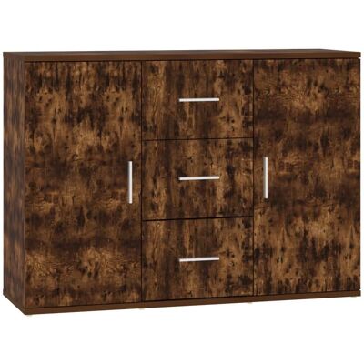vidaXL Smoked Oak Sideboard - Storage Cabinet, Highboard, Engineered Wood vidaXL Smoked Oak Sideboard - Storage Cabinet, Highboard, Engineered Wood