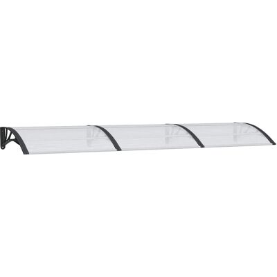 vidaXL Zwarte en Transparante Polycarbonaat Deur Overkapping - 300x80 cm vidaXL Zwarte en Transparante Polycarbonaat Deur Overkapping - 300x80 cm