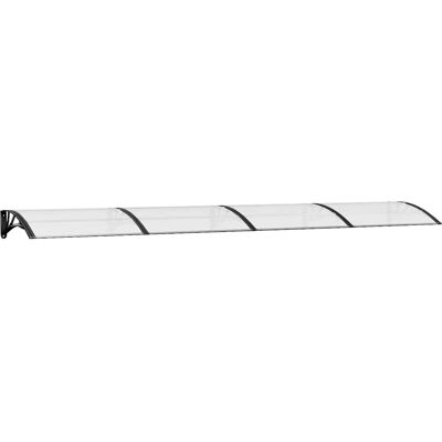 Marquise de porte en polycarbonate noir et transparent 400x80 cm - Porte Canopy - Publicité Marquise de porte en polycarbonate noir et transparent 400x80 cm - Porte Canopy - Publicité