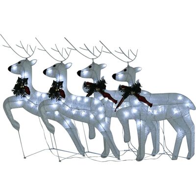 vidaXL Weiße 4er Weihnachtsrehe 80 LEDs - Weihnachtsreindeer Dekor vidaXL Weiße 4er Weihnachtsrehe 80 LEDs - Weihnachtsreindeer Dekor