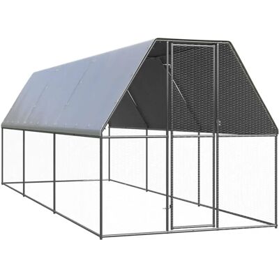 Zewnątrzna klatka dla kurczaków vidaXL 2x6x2 m Ocynkowana stal - Kurnik Zewnątrzna klatka dla kurczaków vidaXL 2x6x2 m Ocynkowana stal - Kurnik