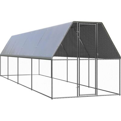 vidaXL - Verzinkter Stahl Hühnerstall 2x8x2 m - Gartenvoliere vidaXL - Verzinkter Stahl Hühnerstall 2x8x2 m - Gartenvoliere