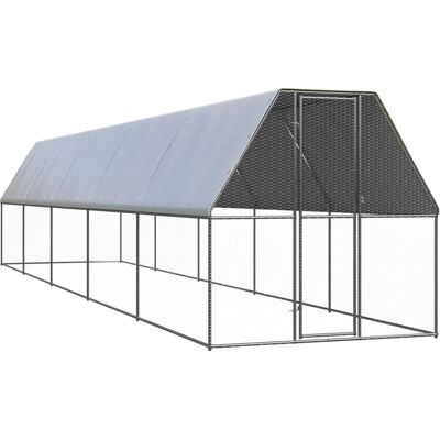Zewnętrzna klatka dla kurcząt 2x10x2 m z ocynkowanej stali - Kurnik Zewnętrzna klatka dla kurcząt 2x10x2 m z ocynkowanej stali - Kurnik