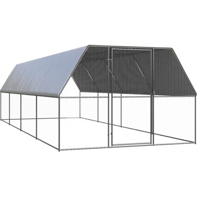 Nova Galvaniseret Stål Kyllingehus - 3x8x2 m - Udendørs Hønsehus og Løbegård Nova Galvaniseret Stål Kyllingehus - 3x8x2 m - Udendørs Hønsehus og Løbegård
