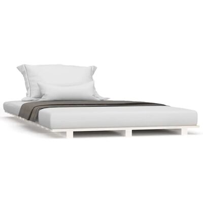 vidaXL 824549 bedframe - Natuurlijk dennenhout, Wit, 90x200 cm - Bedframe vidaXL 824549 bedframe - Natuurlijk dennenhout, Wit, 90x200 cm - Bedframe