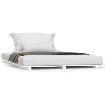 vidaXL White 140x190cm Pine Bed Frame - Durable & Rustic vidaXL White 140x190cm Pine Bed Frame - Durable & Rustic