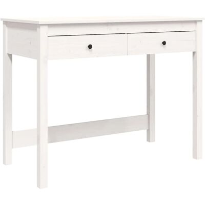 vidaXL 824644 Bureau - Dennenhout, Wit, 2 Lades vidaXL 824644 Bureau - Dennenhout, Wit, 2 Lades