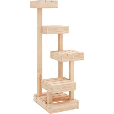 vidaXL Kattenboom Massief Hout Den 45,5x49x103 cm - natuurlijk vidaXL Kattenboom Massief Hout Den 45,5x49x103 cm - natuurlijk