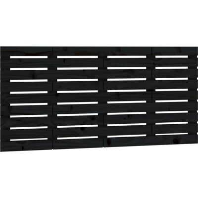 vidaXL Kopfteil Schwarz - Massives Kiefernholz - Wandmontage - 146x3x63 cm vidaXL Kopfteil Schwarz - Massives Kiefernholz - Wandmontage - 146x3x63 cm