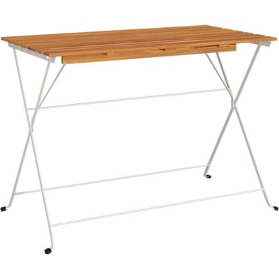 vidaXL Bistro Table Foldable 100x54x71 cm Acacia and Steel vidaXL Bistro Table Foldable 100x54x71 cm Acacia and Steel