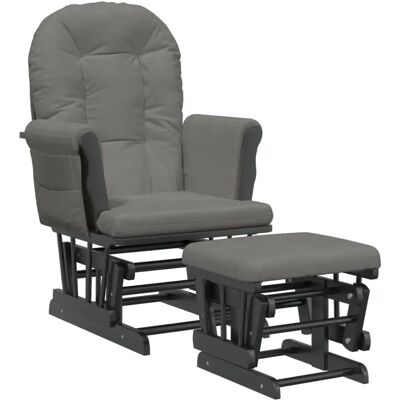 VIDAXL Maison Chic - Fauteuil avec Repose-pied - Glisseur Moderne en Tissu Gris - Publicité VIDAXL Maison Chic - Fauteuil avec Repose-pied - Glisseur Moderne en Tissu Gris - Publicité