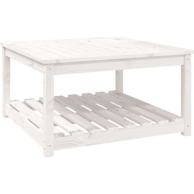 vidaXL Gartentisch Weiß Massivholz Kiefer 82,5x82,5x45 cm vidaXL Gartentisch Weiß Massivholz Kiefer 82,5x82,5x45 cm