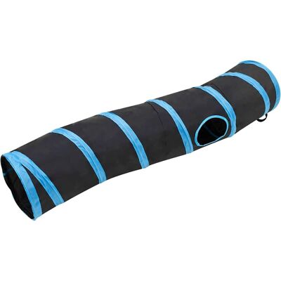 vidaXL Katzentunnel Schwarz-Blau Polyester - S-förmiger Katzentunnel 122 cm vidaXL Katzentunnel Schwarz-Blau Polyester - S-förmiger Katzentunnel 122 cm