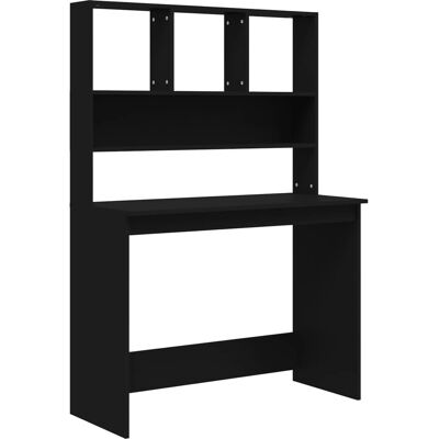 vidaXL 823001 Zwart bureau met planken - Bureau vidaXL 823001 Zwart bureau met planken - Bureau