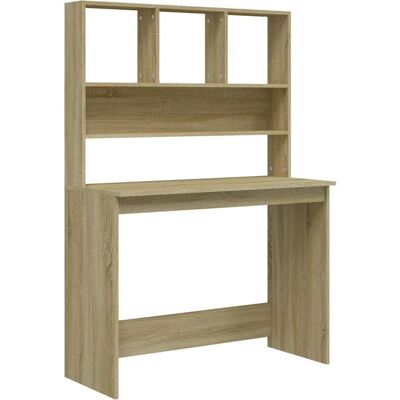 vidaXL Sonoma Eichen Schreibtisch mit Regalen - Schreibtisch vidaXL Sonoma Eichen Schreibtisch mit Regalen - Schreibtisch