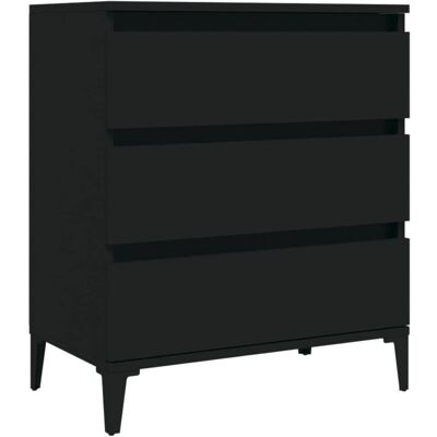 vidaXL Schwarzes Holzsideboard - Wohnzimmer Stauraum vidaXL Schwarzes Holzsideboard - Wohnzimmer Stauraum