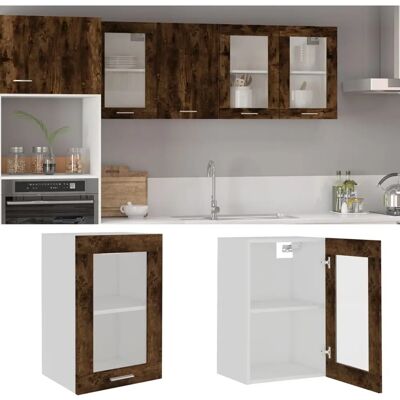 vidaXL Armario de pared roble ahumado - 40x31x60 cm Almacenamiento de cocina vidaXL Armario de pared roble ahumado - 40x31x60 cm Almacenamiento de cocina
