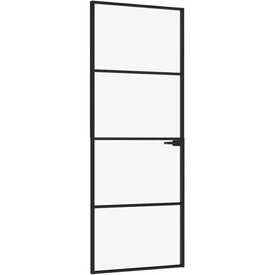 vidaXL Schwarze Innentür 76x201,5 cm Gehärtetes Glas & Aluminium - Innentür vidaXL Schwarze Innentür 76x201,5 cm Gehärtetes Glas & Aluminium - Innentür
