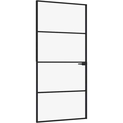 vidaXL Schwarze Innentür 93x201,5 cm - Sicherheitsglas & Aluminium vidaXL Schwarze Innentür 93x201,5 cm - Sicherheitsglas & Aluminium