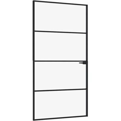 Porte intérieure noire vidaXL 102x201,5 cm Verre trempé Aluminium - Porte intérieure Porte intérieure noire vidaXL 102x201,5 cm Verre trempé Aluminium - Porte intérieure