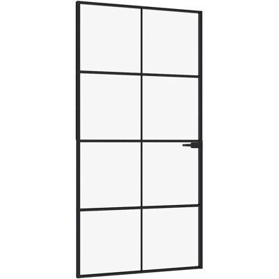 vidaXL Schwarze Innentür - Gehärtetes Glas & Aluminium - 102x201,5 cm vidaXL Schwarze Innentür - Gehärtetes Glas & Aluminium - 102x201,5 cm