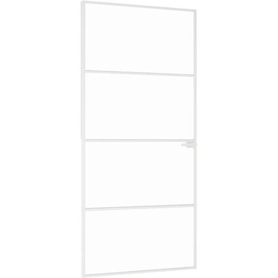 vidaXL Hvid indre dør 93x201,5 cm Sikkerhedsglas & aluminium - Inderdør vidaXL Hvid indre dør 93x201,5 cm Sikkerhedsglas & aluminium - Inderdør
