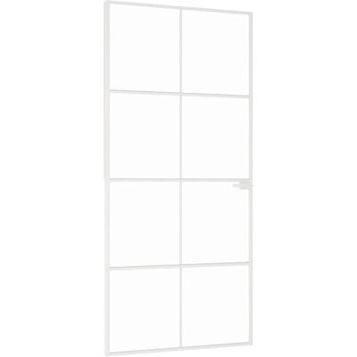 vidaXL Hvide innerdør 93x201,5 cm - Slank glas- og aluminiumsdør vidaXL Hvide innerdør 93x201,5 cm - Slank glas- og aluminiumsdør